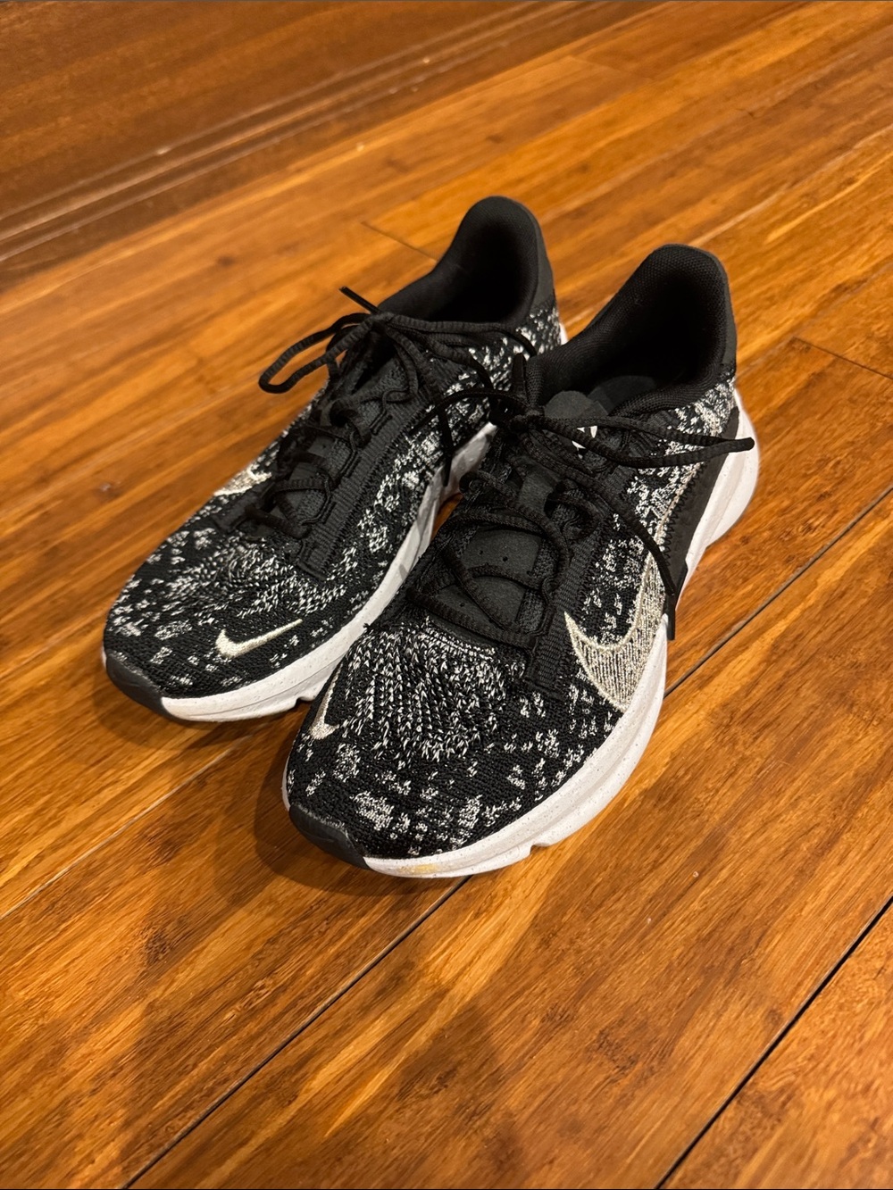 Nike Black & White Knit Training Sneakers